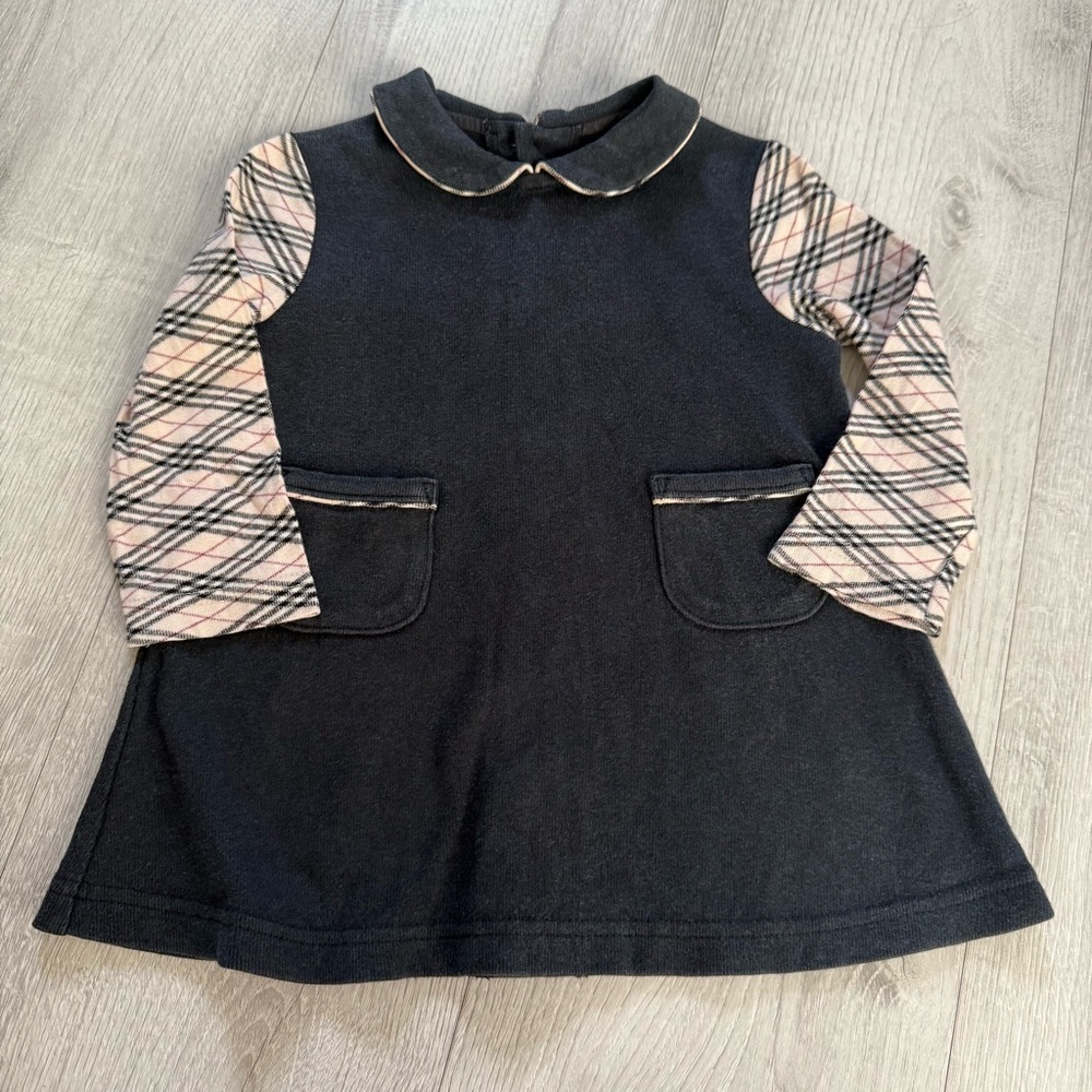 Black Dress with Plaid Sleeves